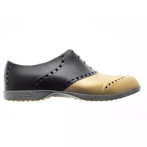 BIION Oxford Saddle Spikeless Golf Shoe - Black/Gold Size 7